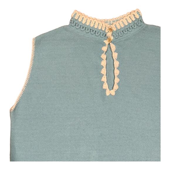 Vintage Turbo Orlon Colleen knitwear sweater vest blue & white trim size medium - Picture 7 of 12